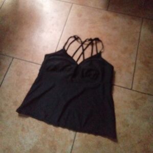 Time and Tru Black Bustier Camisole Top